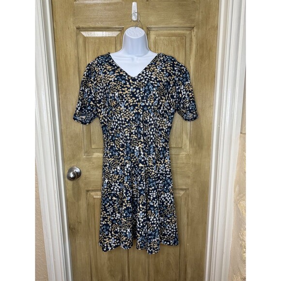 Michael Kors Womens Chambray Floral Dress Size Large - Picture 1 of 4